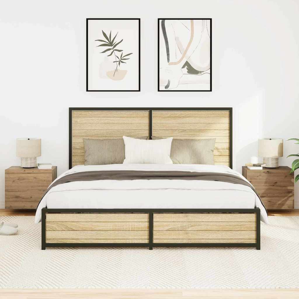 Wall-mounted Bedside Cabinet 2 pcs Artisan oak 50 x 39 x 41 cm